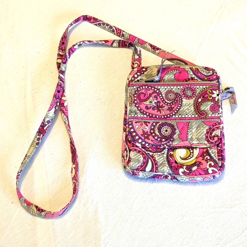 Vera Bradley mini hipster cross body purse in Paisley Meets Plaid pattern